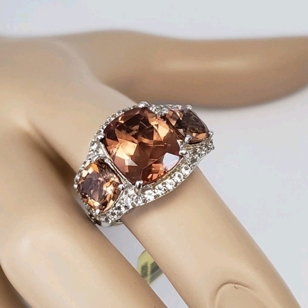 Hold For HH! 3 Color Change GenuineAlexite And Topaz Designer Ring - Picture 6 of 14